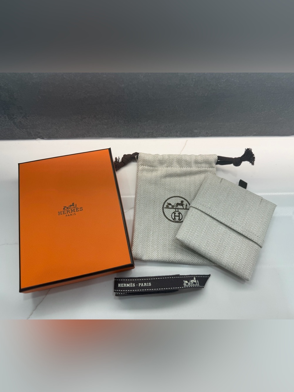 HERMÈS Empty Necklace Case Box Storage Bag Pouch Current Model Authentic